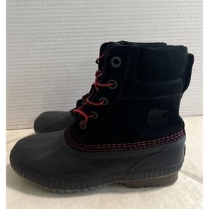 Sorel Boots Youth Cheyanne II Lace Black Mountain Red NY2673-011 US Size 7 Y